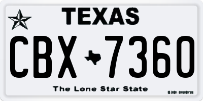 TX license plate CBX7360