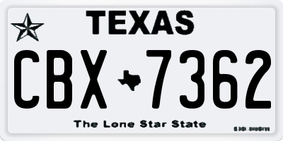 TX license plate CBX7362