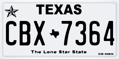 TX license plate CBX7364
