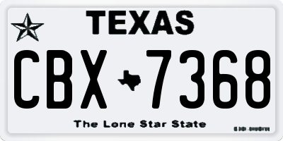 TX license plate CBX7368