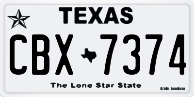 TX license plate CBX7374