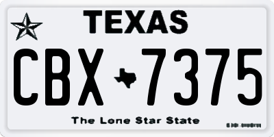 TX license plate CBX7375