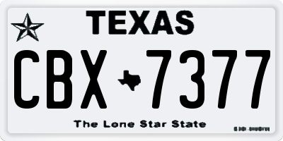 TX license plate CBX7377