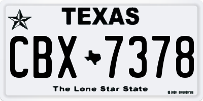 TX license plate CBX7378