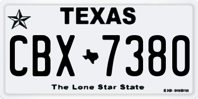 TX license plate CBX7380