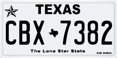 TX license plate CBX7382