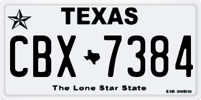 TX license plate CBX7384