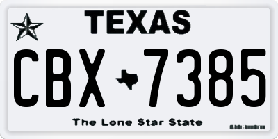 TX license plate CBX7385