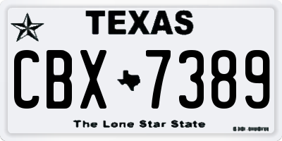 TX license plate CBX7389