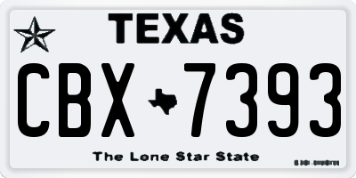 TX license plate CBX7393