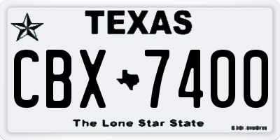 TX license plate CBX7400
