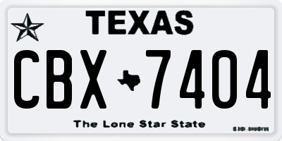 TX license plate CBX7404