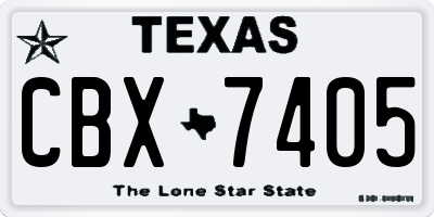 TX license plate CBX7405