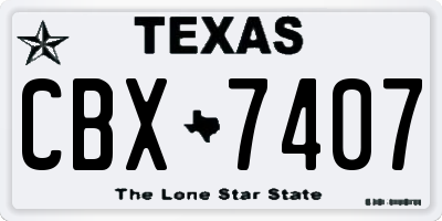 TX license plate CBX7407
