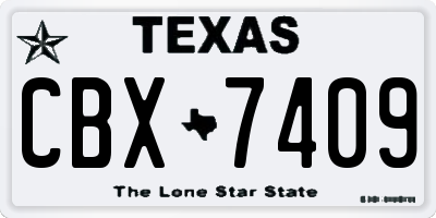 TX license plate CBX7409