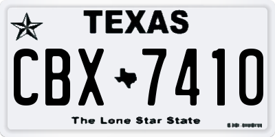 TX license plate CBX7410