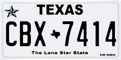 TX license plate CBX7414
