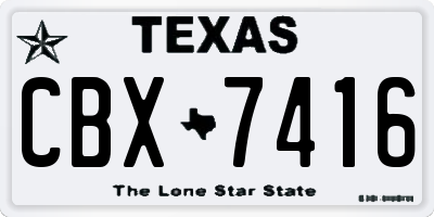 TX license plate CBX7416