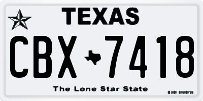 TX license plate CBX7418