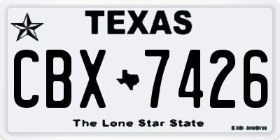 TX license plate CBX7426