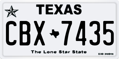 TX license plate CBX7435