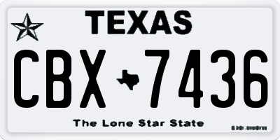 TX license plate CBX7436