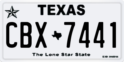 TX license plate CBX7441