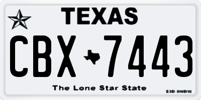 TX license plate CBX7443