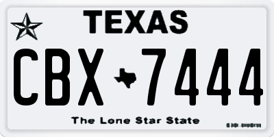 TX license plate CBX7444