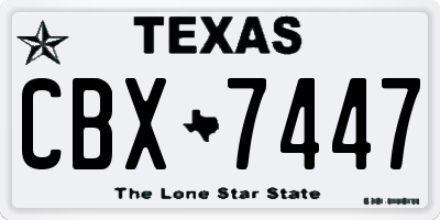 TX license plate CBX7447