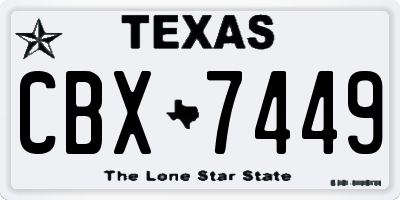 TX license plate CBX7449