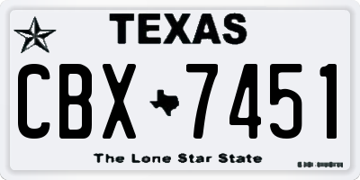 TX license plate CBX7451