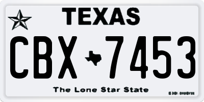 TX license plate CBX7453