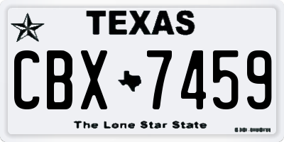 TX license plate CBX7459