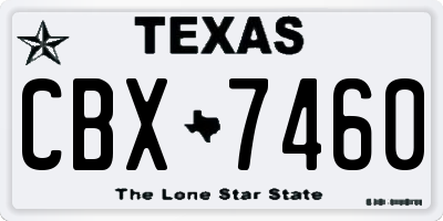 TX license plate CBX7460