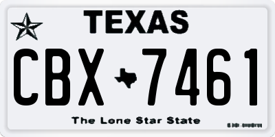 TX license plate CBX7461