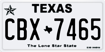 TX license plate CBX7465