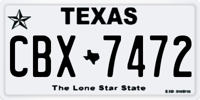 TX license plate CBX7472