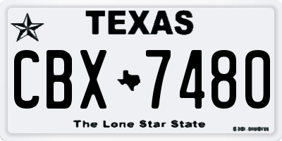 TX license plate CBX7480