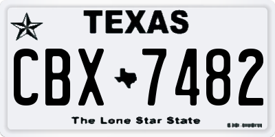 TX license plate CBX7482