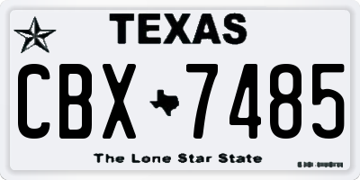 TX license plate CBX7485
