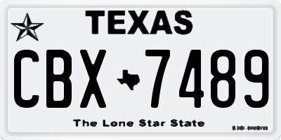 TX license plate CBX7489