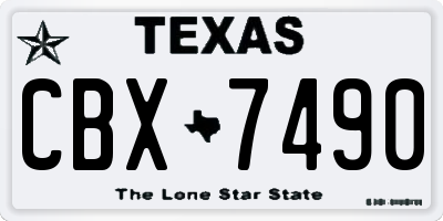 TX license plate CBX7490