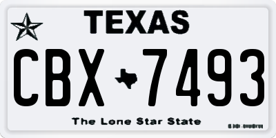 TX license plate CBX7493