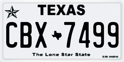TX license plate CBX7499