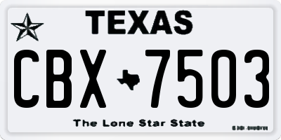 TX license plate CBX7503