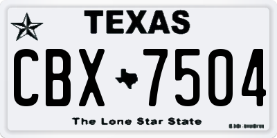 TX license plate CBX7504