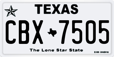 TX license plate CBX7505