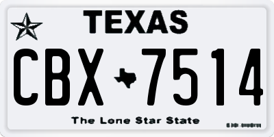TX license plate CBX7514