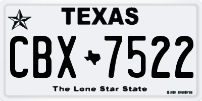 TX license plate CBX7522